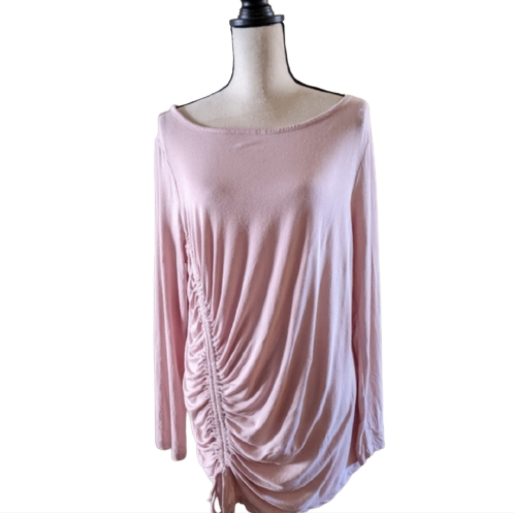 🌟 Lane Bryant Baby Pink Rouged Long Sleeve Tunic Sweater Size 14/16